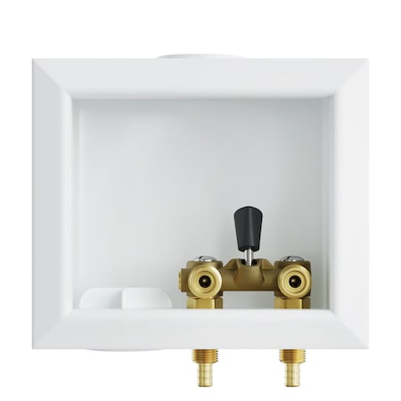 Jones Stephens Washing Machine Box, Left Outlet with Single Lever Valve, 1/2in. PEX F1807 Connection B05853